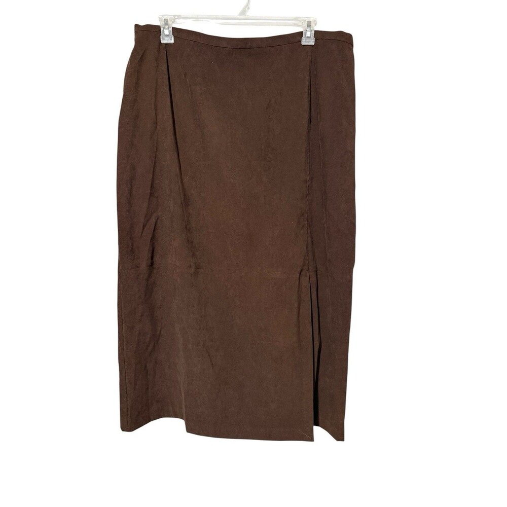 NWT Norton Woman Studio Vermont Skirt 22W Walnut Brown Long Straight Plus